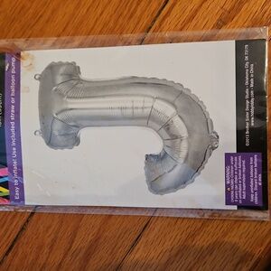 Silver Foil Balloon - Letter J, NWT